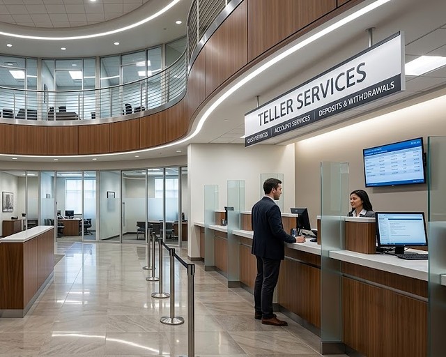 BFSI - bank teller services counter